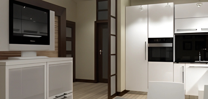 Современное жилищное пространство, обновленный интерьер.